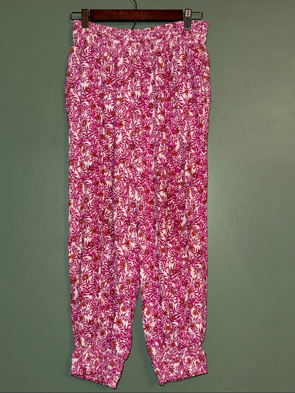 Anthropologie Smocked Floral Harem Pant Jogger Tapered Medium